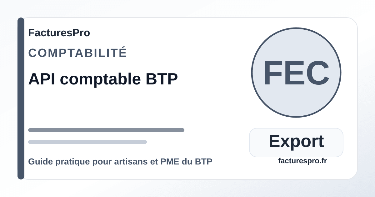 API comptable BTP : connecter facturation et comptabilité proprement