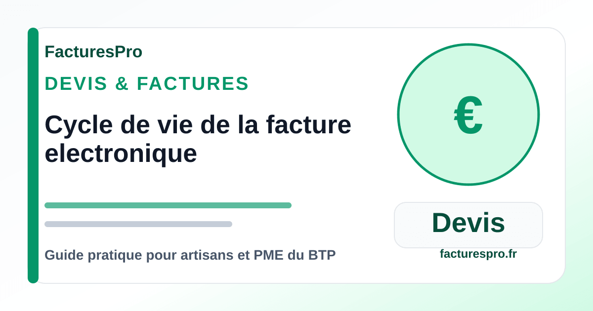Cycle de vie de la facture electronique : explication simple pour artisans du batiment