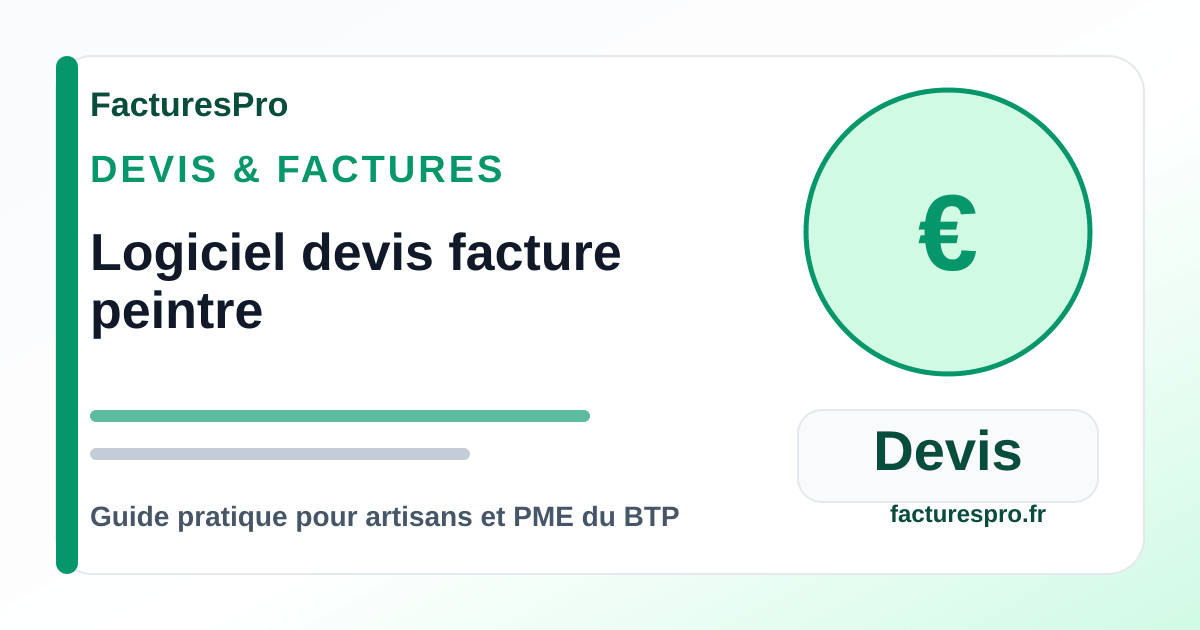 Logiciel devis facture peintre : chiffrer vite, suivre les options et encaisser