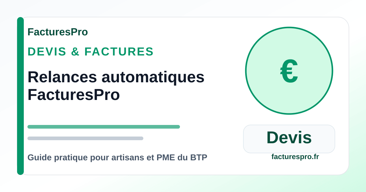 Relances automatiques FacturesPro : guide de paramétrage pour le BTP