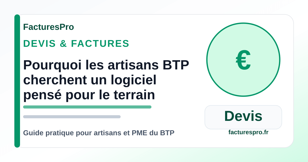 Pourquoi les artisans BTP cherchent un logiciel pensé pour le terrain