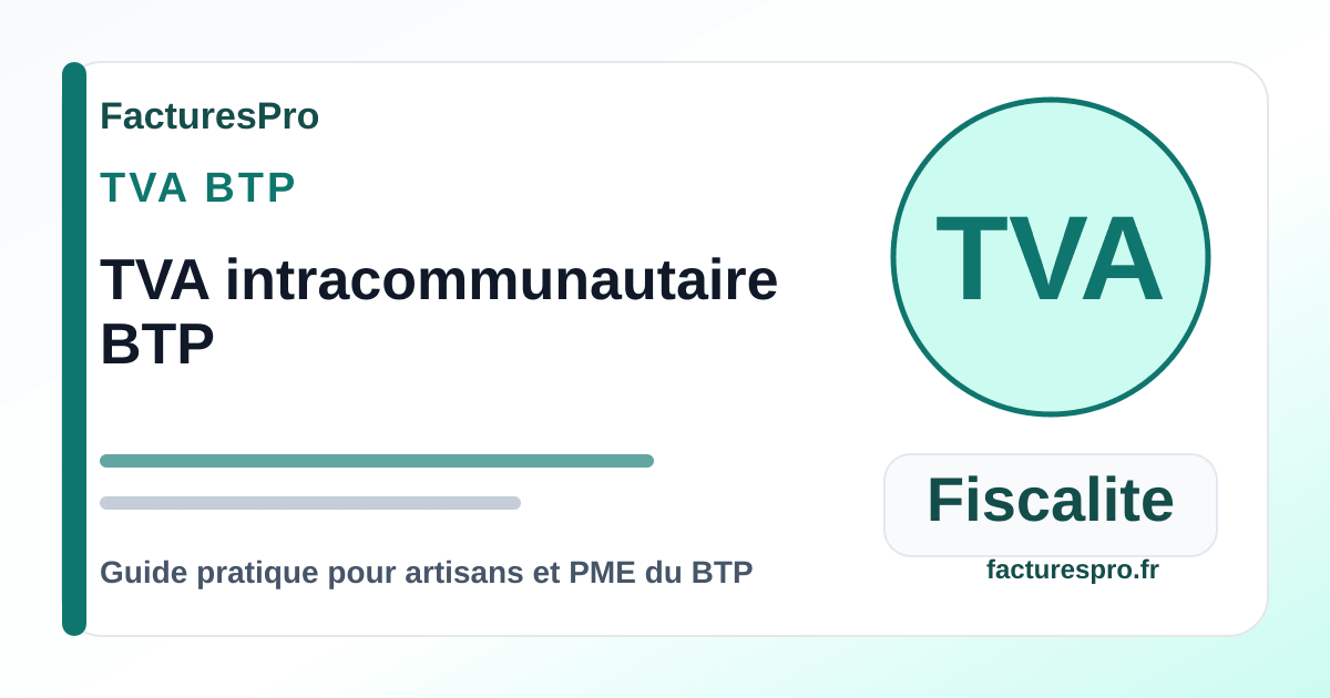 TVA intracommunautaire BTP : les contrôles utiles avant facturation